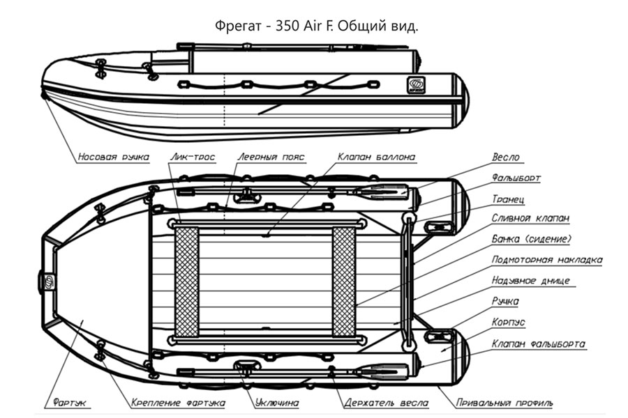 Лодка Фрегат 350 Air F НДНД камуфляж